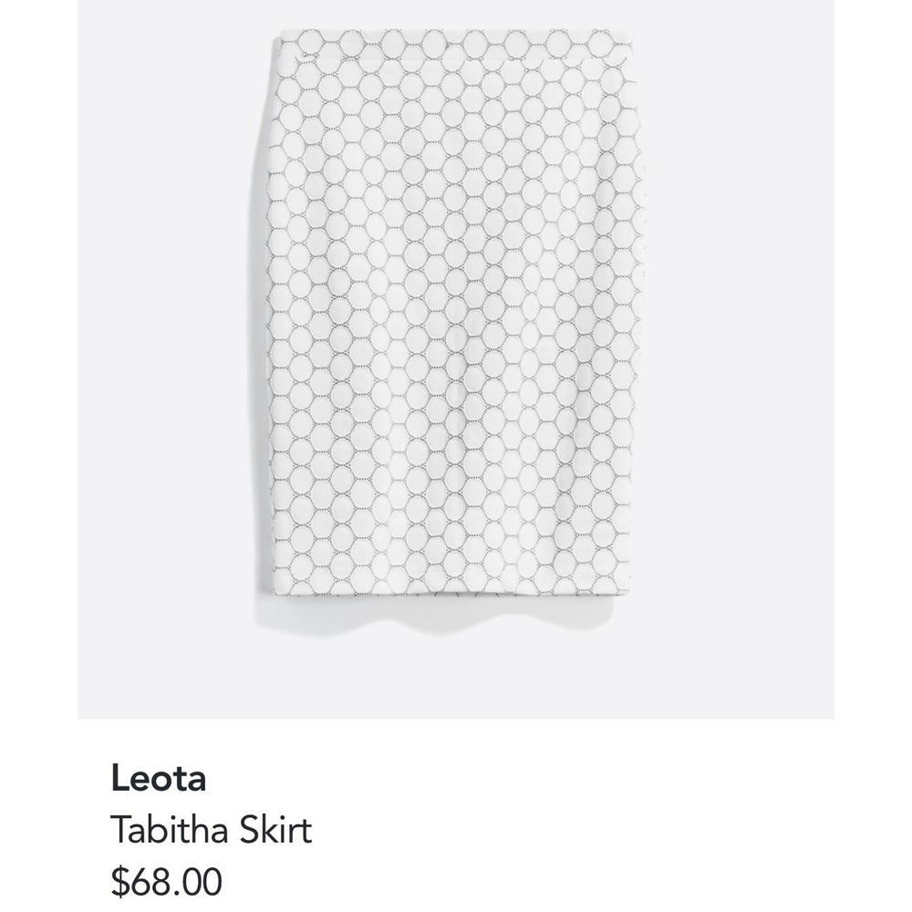 LEOTA Tabitha Pencil Skirt - Black White Dot - Size Medium  NWT